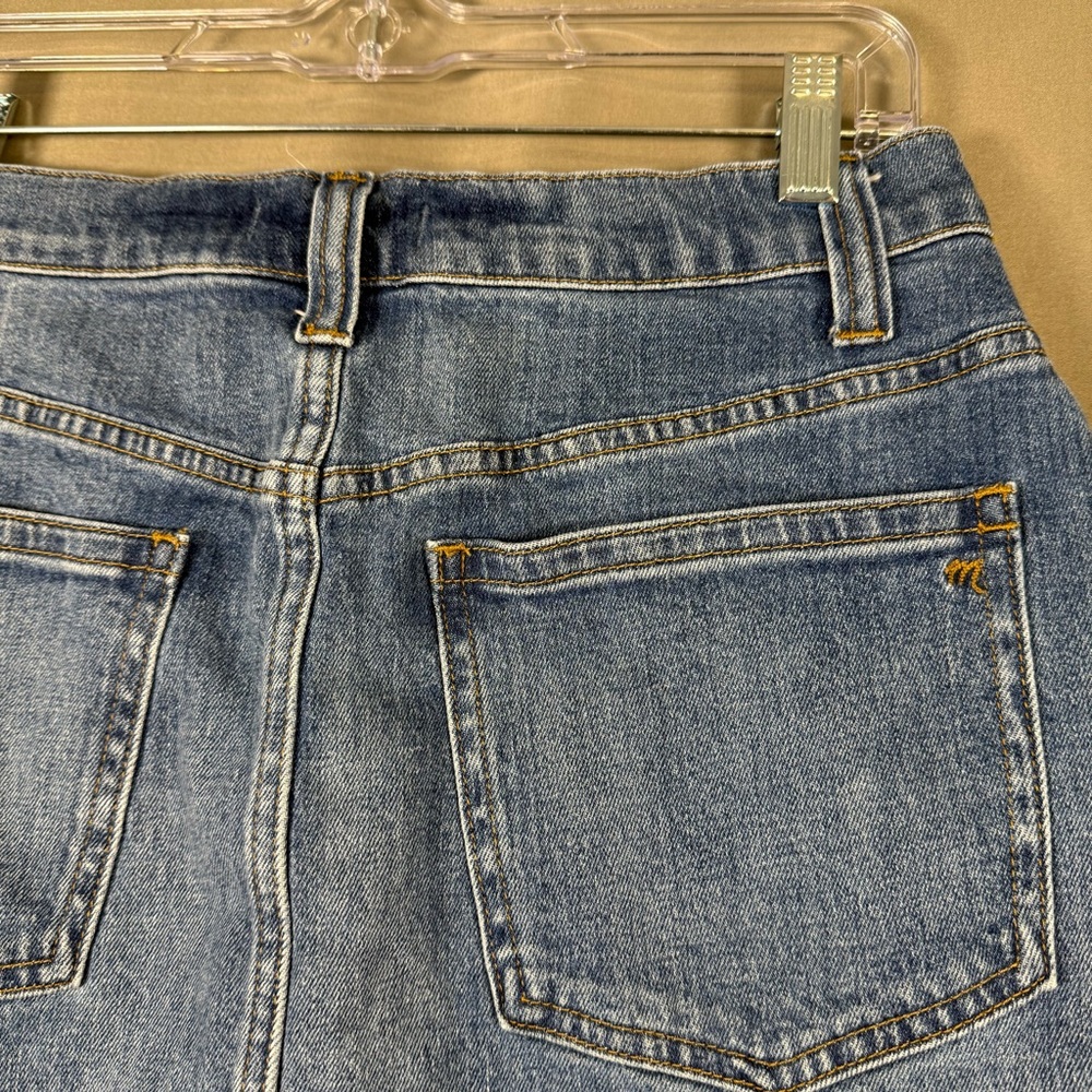 Madewell Denim Frayed Cut Off Jean Skirt Raw Hem Blue Western Grunge 28 - Picture 6 of 9